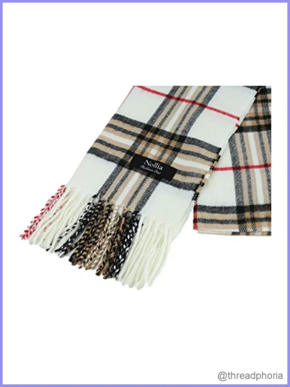 Unisex Cashmere Feel Acrylic Plaid Winter Scarf 66
